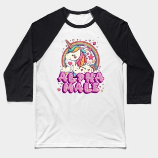 Alpha Male Unicorn Design Baseball T-Shirt